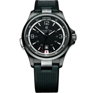 Victorinox Swiss Army Men's Quartz Watch - Night Vision Black Dial Strap | 241596