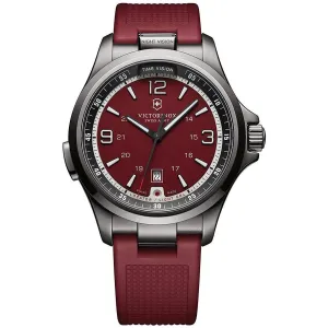 Victorinox Swiss Army Men's Quartz Watch - Night Vision Red Dial Rubber Strap | 241717