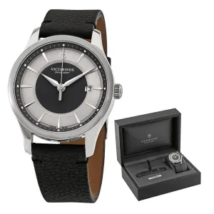 Victorinox Swiss Army Men's Strap Watch & Pioneer Knife - Alliance Black Leather | 241804.1