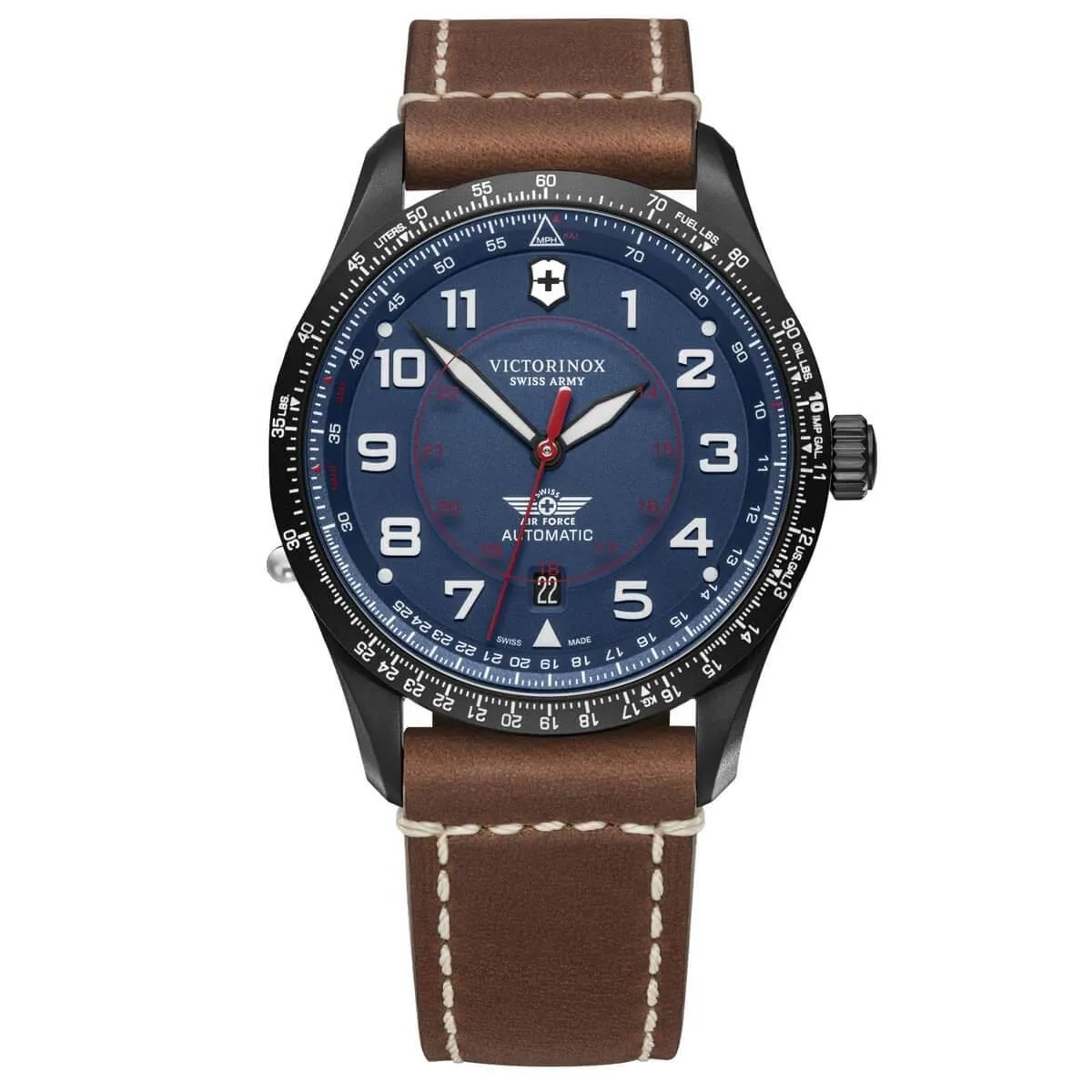 Victorinox Swiss Army Men's Watch and Knife Set - Airboss Mechanical Automatic Blue Dial | 249150.1