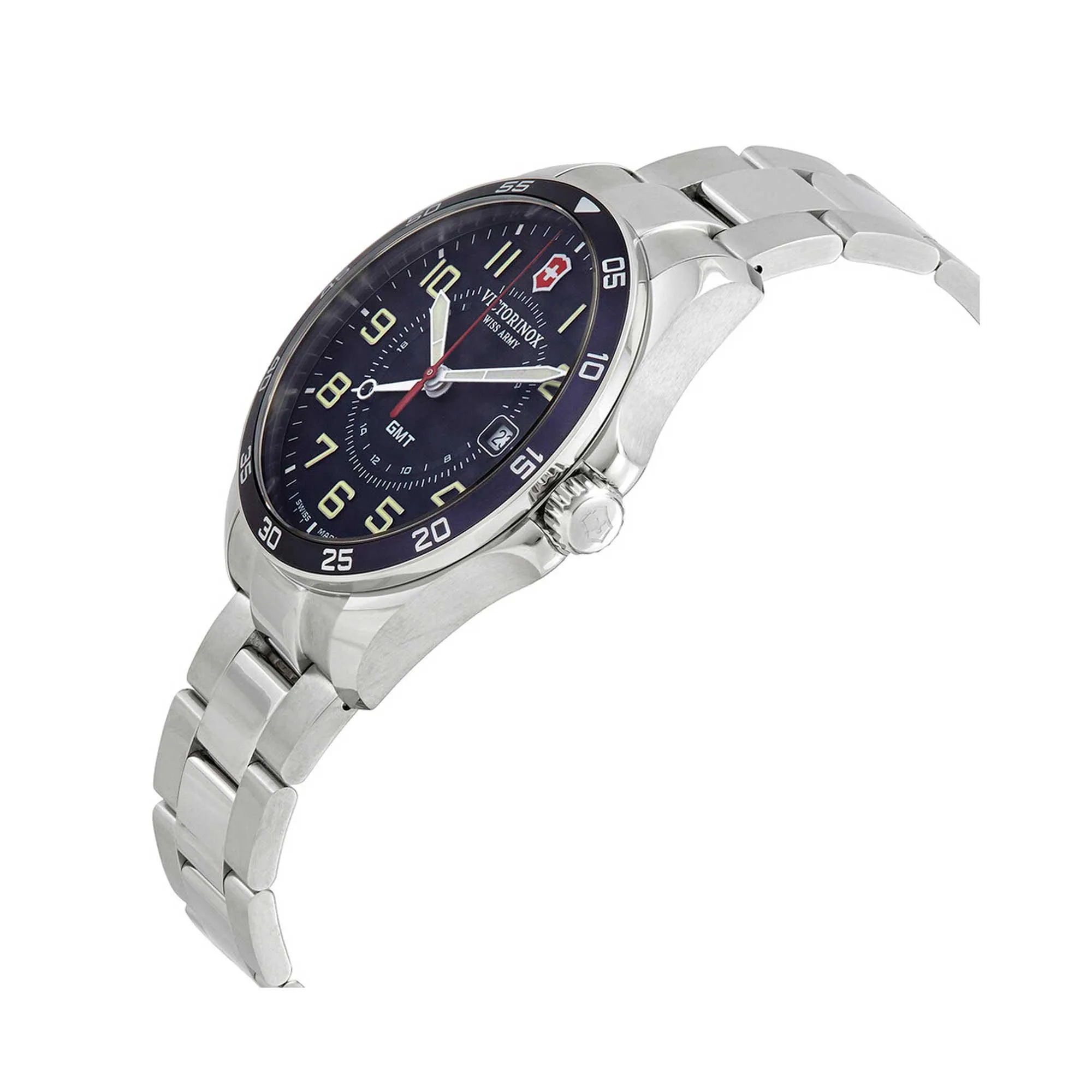 Victorinox Swiss Army Men's Watch - FieldForce GMT Blue Dial Steel Bracelet | 241896