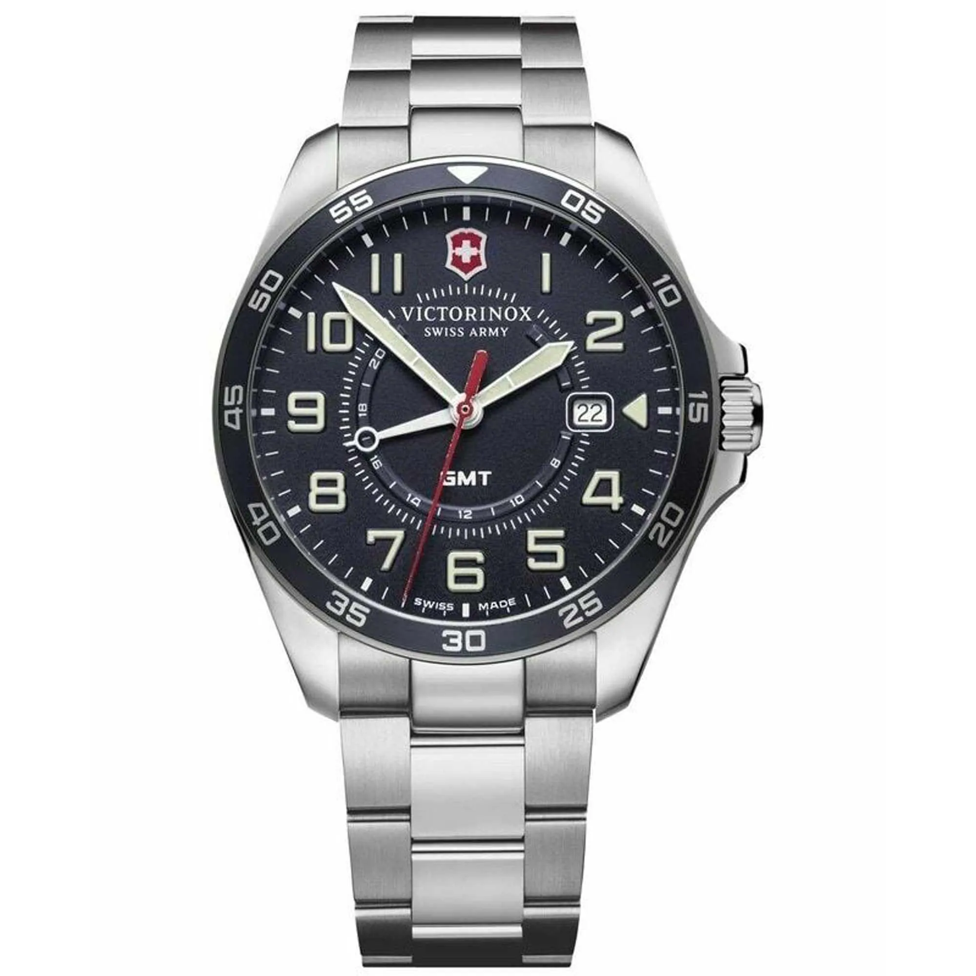 Victorinox Swiss Army Men's Watch - FieldForce GMT Blue Dial Steel Bracelet | 241896