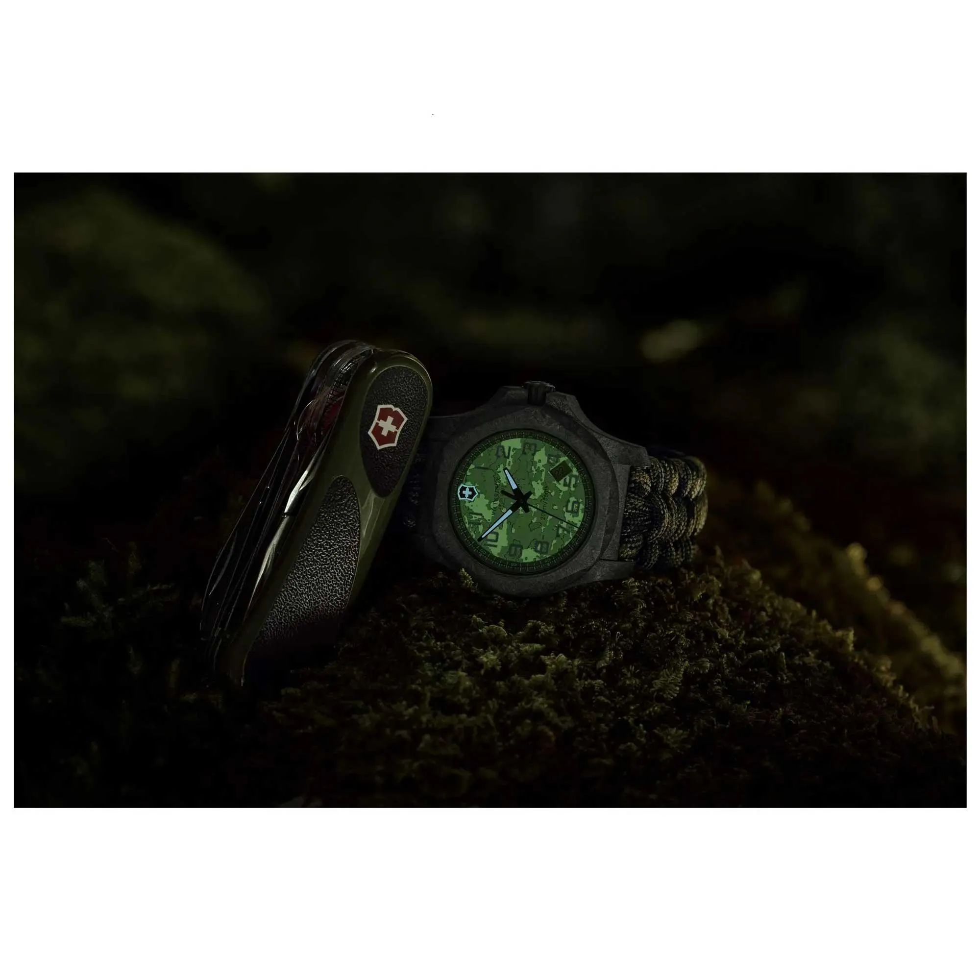 Victorinox Swiss Army Men's Watch - I.N.O.X. Carbon Green Paracord Strap | 241927.1