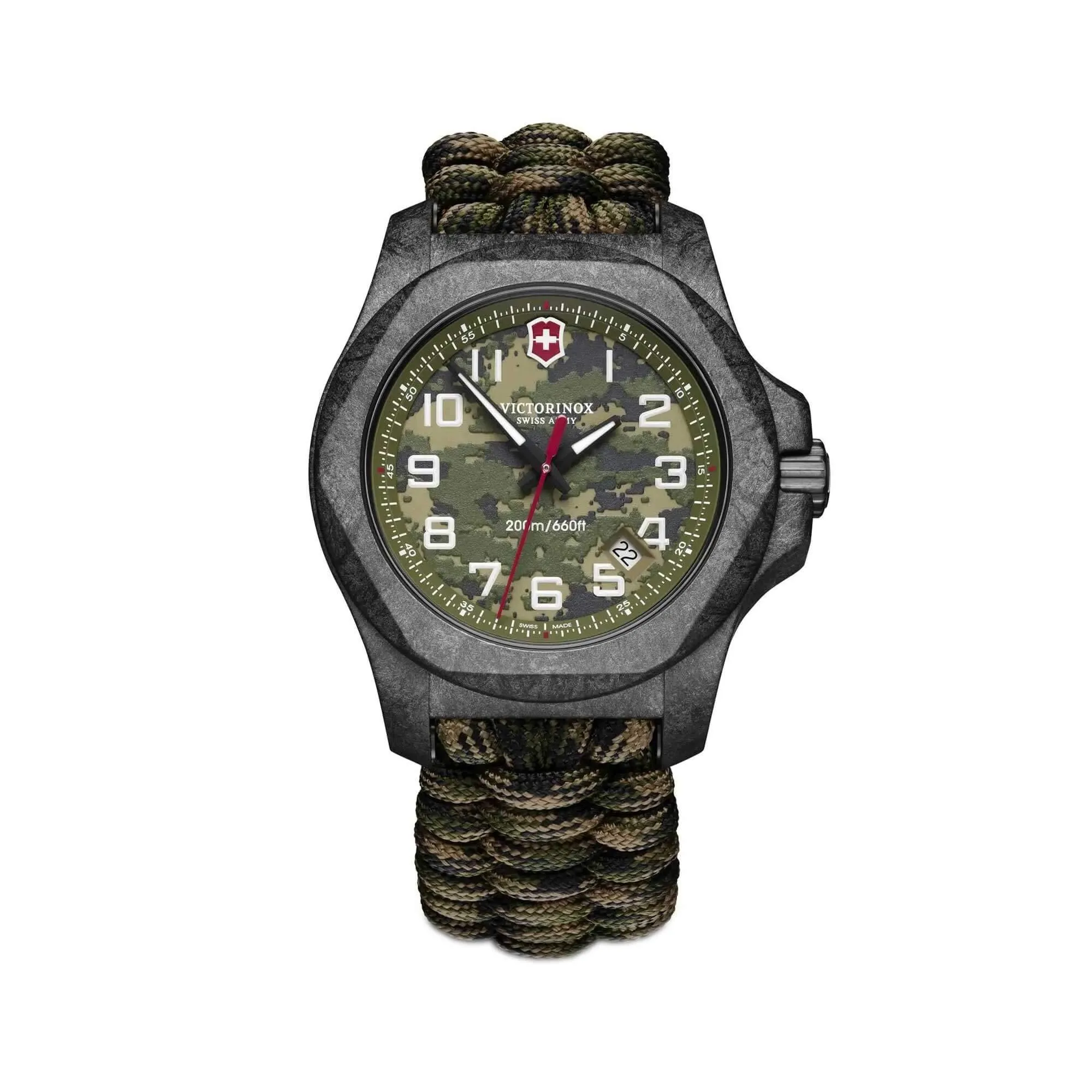 Victorinox Swiss Army Men's Watch - I.N.O.X. Carbon Green Paracord Strap | 241927.1