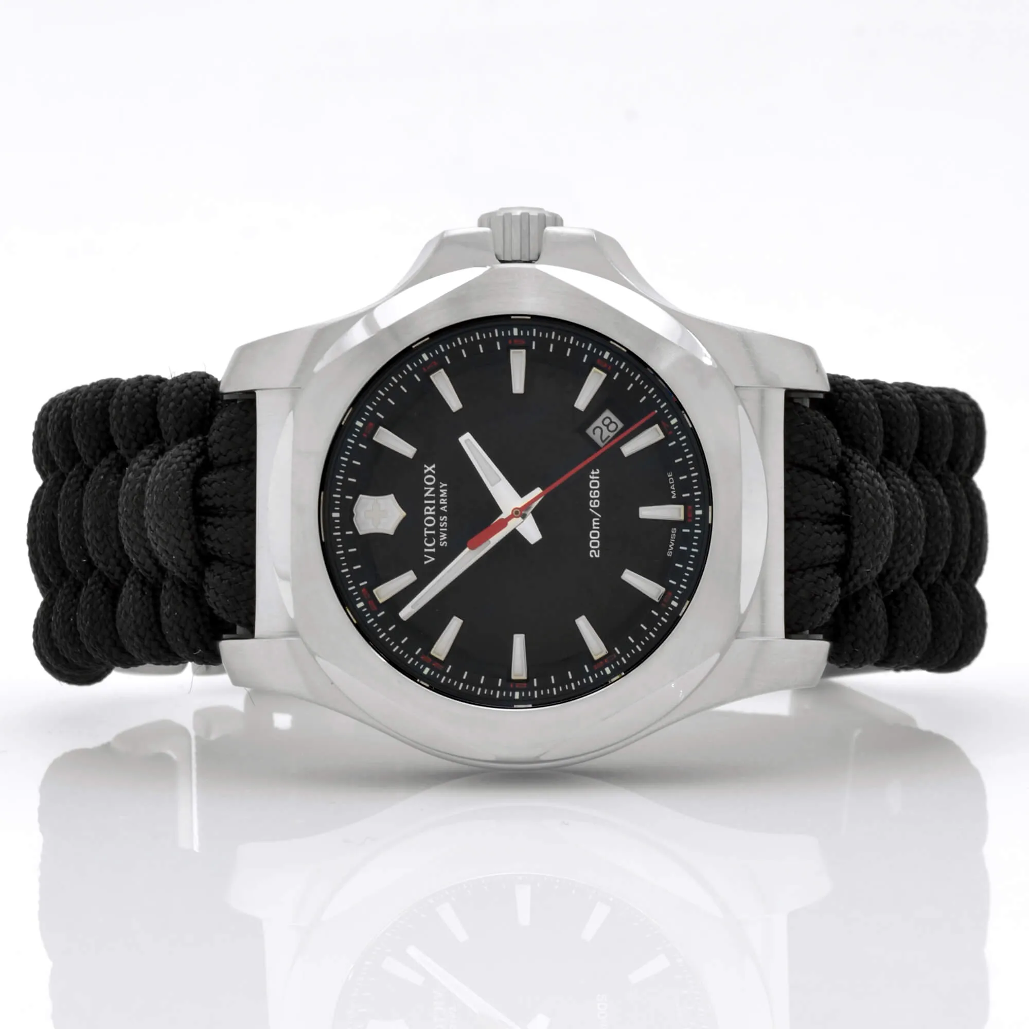 Victorinox Swiss Army Men's Watch - I.N.O.X. Quartz Black Dial Strap Dive | 241726