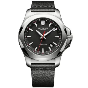 Victorinox Swiss Army Men's Watch - I.N.O.X. Quartz Black Leather Strap | 241737.1