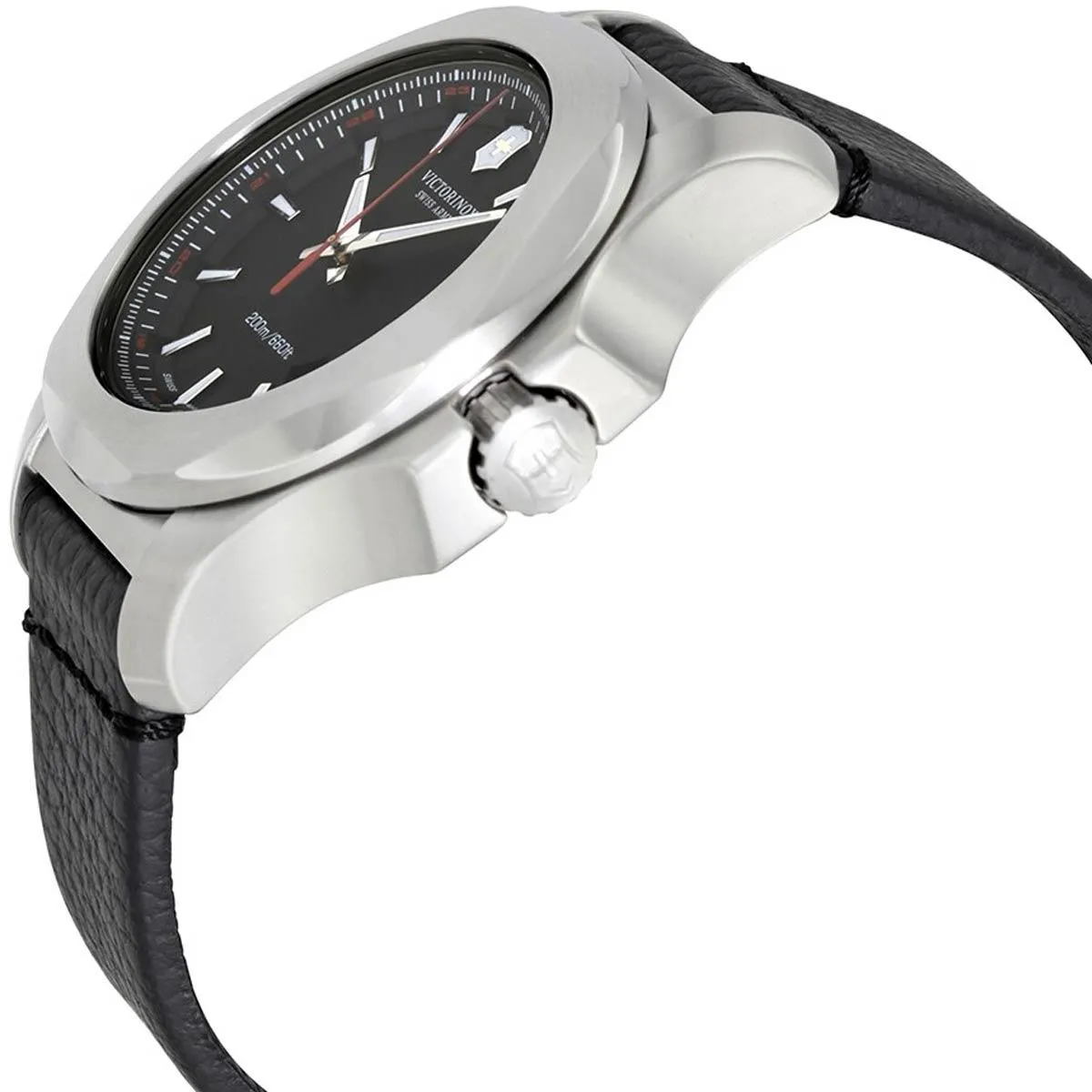 Victorinox Swiss Army Men's Watch - I.N.O.X. Quartz Black Leather Strap | 241737.1
