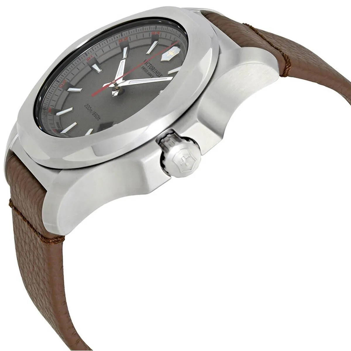 Victorinox Swiss Army Men's Watch - I.N.O.X. Quartz Brown Leather Strap | 241738.1
