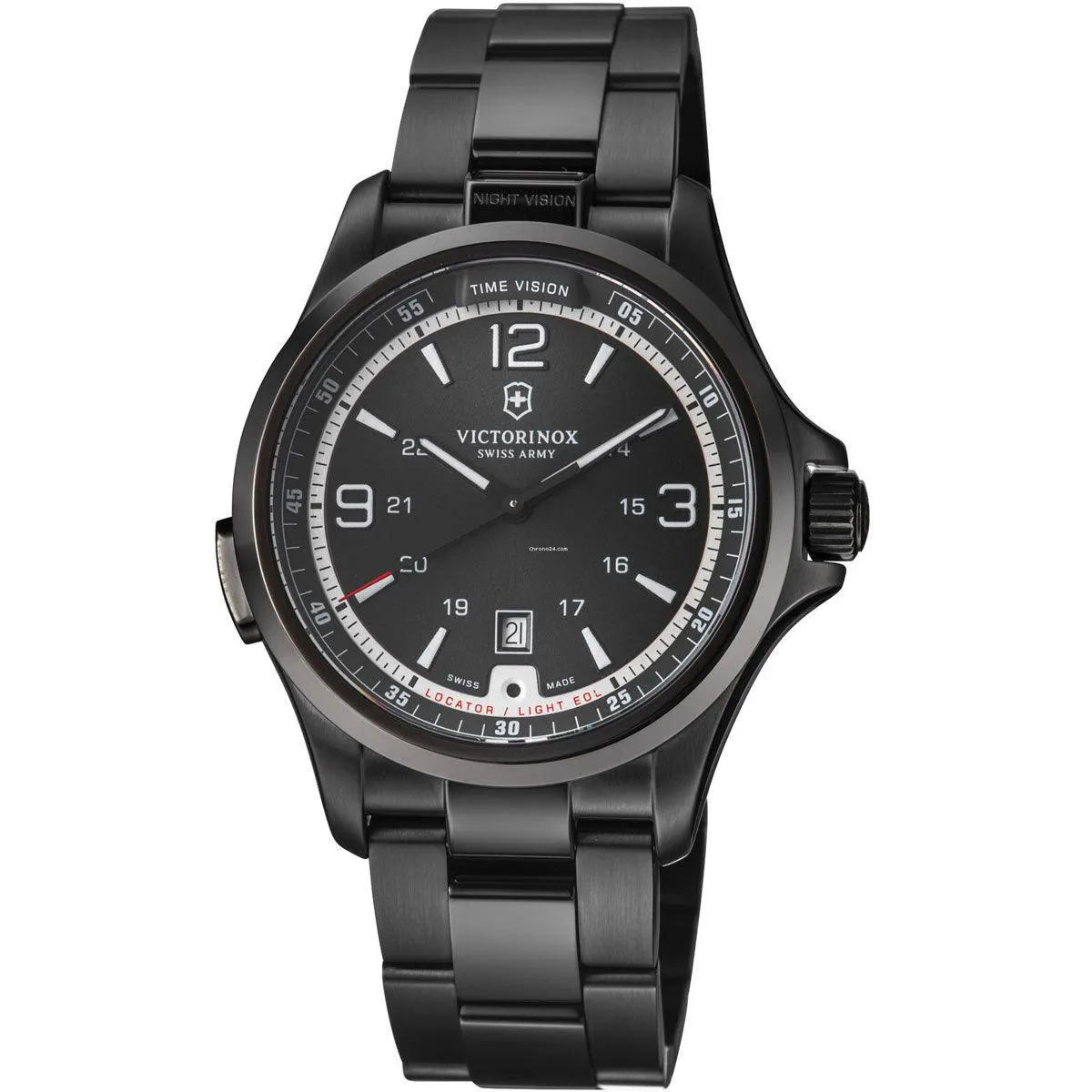 Victorinox Swiss Army Men's Watch - Night Vision Quartz Black Dial Bracelet | 241665