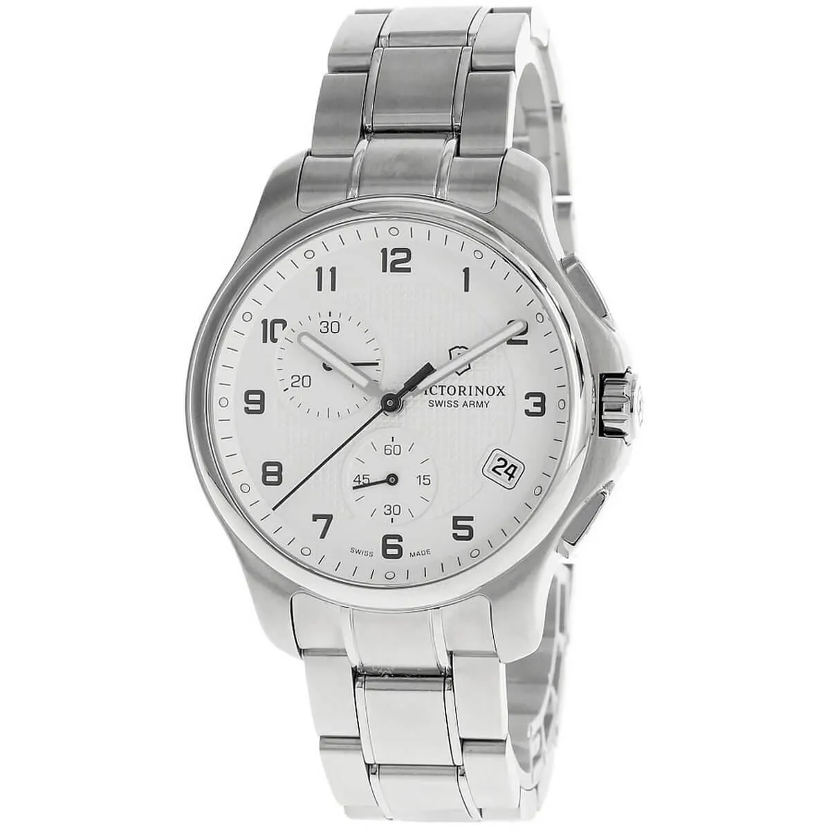 Victorinox Swiss Army Men's Watch - Officer's White Dial Silver Bracelet | 241554