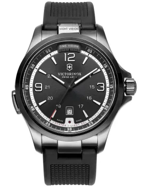 Victorinox Swiss Army Night Vision Mens Watch - Black Dial - IP Case - Rubber