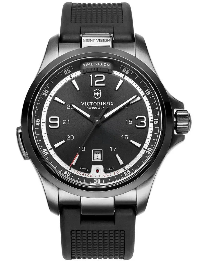 Victorinox Swiss Army Night Vision Mens Watch - Black Dial - IP Case - Rubber