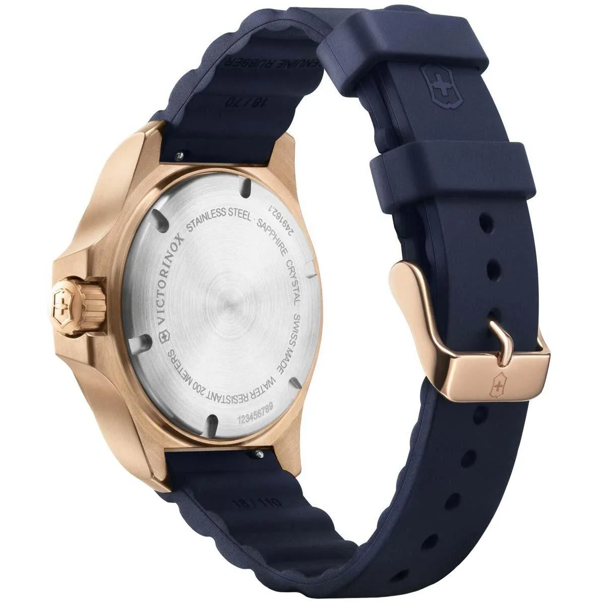 Victorinox Swiss Army Women's Quartz Watch - I.N.O.X. V Blue Rubber Strap | 249162.1