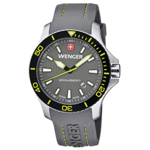 Wenger 01.0641.110 Men's Sea Force Grey Dial Grey Rubber Strap Dive Watch