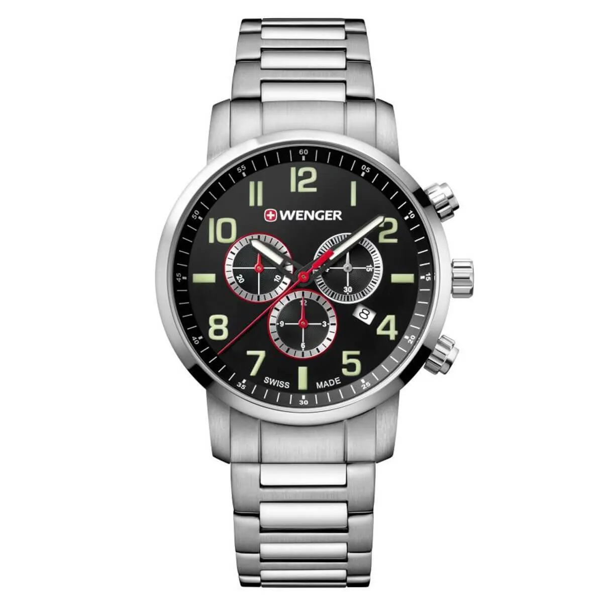 Wenger 01.1543.102 Attitude Chrono Mens Steel Bracelet Watch