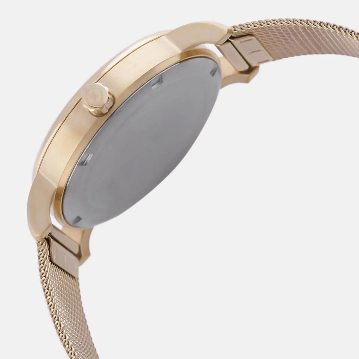 Wenger 01.1721.102 Women's Urban Donnissima Yellow Gold Steel Mesh Bracelet Black & Grey Dial Watch
