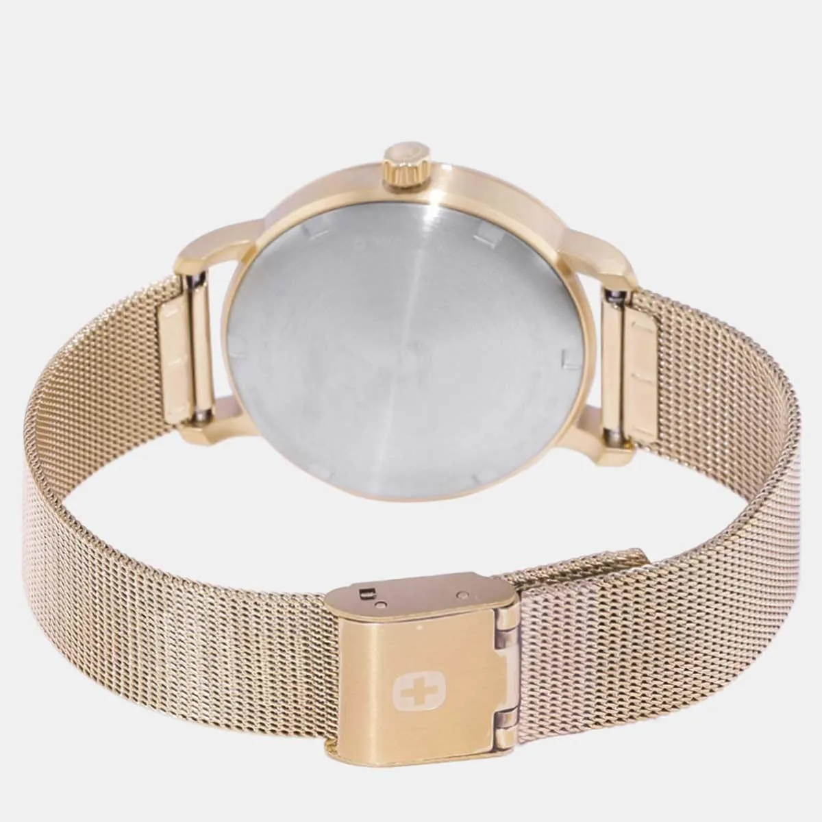 Wenger 01.1721.102 Women's Urban Donnissima Yellow Gold Steel Mesh Bracelet Black & Grey Dial Watch