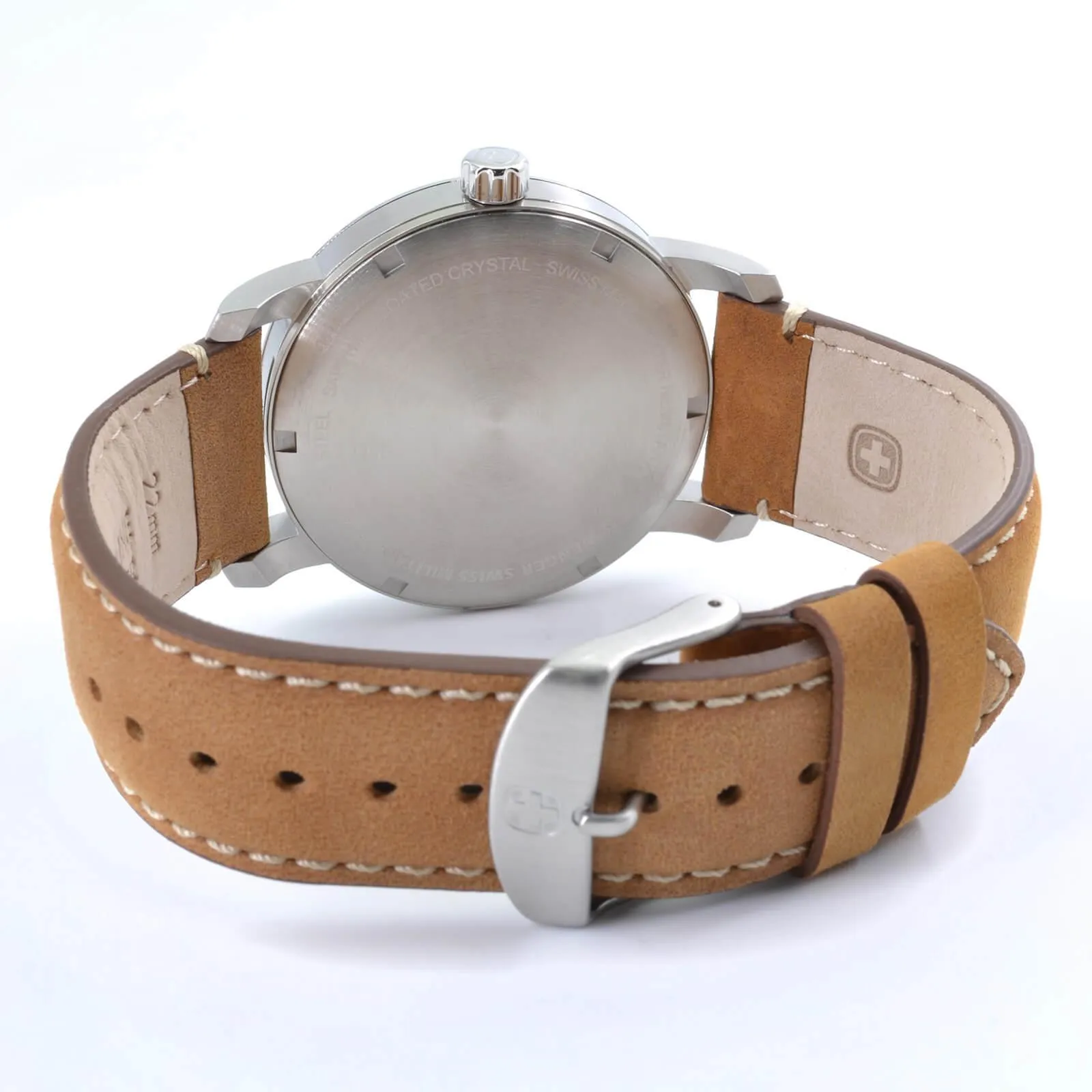 Wenger 01.9041.207S Mens Military Beige Dial Brown Leather Strap Watch
