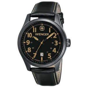 Wenger 0541.105 Men's Terragraph Orange Accents Black Dial Gunmetal Ion Plated Watch