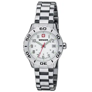 Wenger 0721.102 Swiss Made Women's Grenadier White Dial Stainless Steel Bracelet Sport Watch