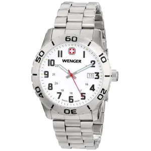 Wenger 0741.102 Swiss Made Men's Grenadier White Dial Stainless Steel Bracelet Sport Watch