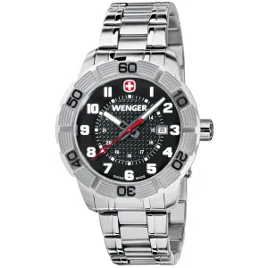Wenger 0851.102 Men's Roadster Sport Black Dial Steel Bracelet Watch