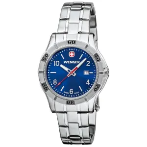 Wenger 0921.104 Women's Platoon Blue Dial Stainless Steel Bracelet Watch