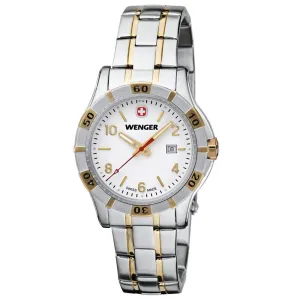 Wenger 0921.105 Women's Platoon White Dial Two Tone Bracelet Watch