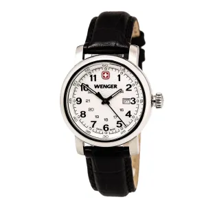 Wenger 1021.101 Swiss Made Women's Urban Classic Silver Dial Dark Brown Leather Strap Watch