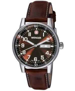 Wenger 70162 Men's Swiss Made Brown Leather Strap Watch