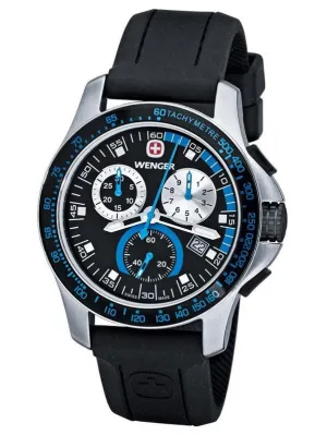 Wenger 70790 Men's Quartz Chronograph Black Dial Watch
