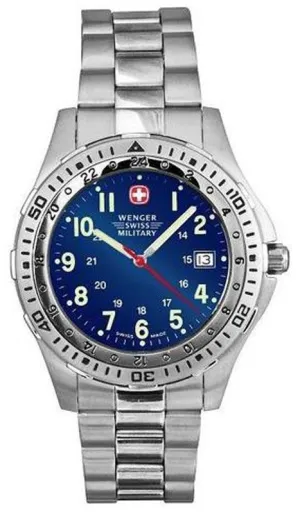 Wenger 72193 Men's Battalion Blue Dial Stainless Steel 100M WR Watch