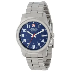 Wenger 72908 Men's Military Blue Dial Stainless Steel Bracelet Swiss Watch