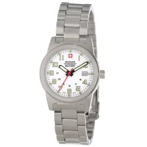 Wenger 72939 Women's Military Classic Field Sports White Dial Steel Bracelet Watch