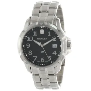 Wenger 78236 Men's GST Black Dial Stainless Steel Bracelet Watch