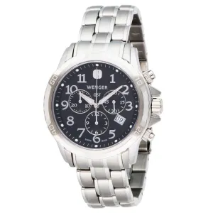 Wenger 78256 Men's GST Chrono Black Dial Stainless Steel Bracelet Watch