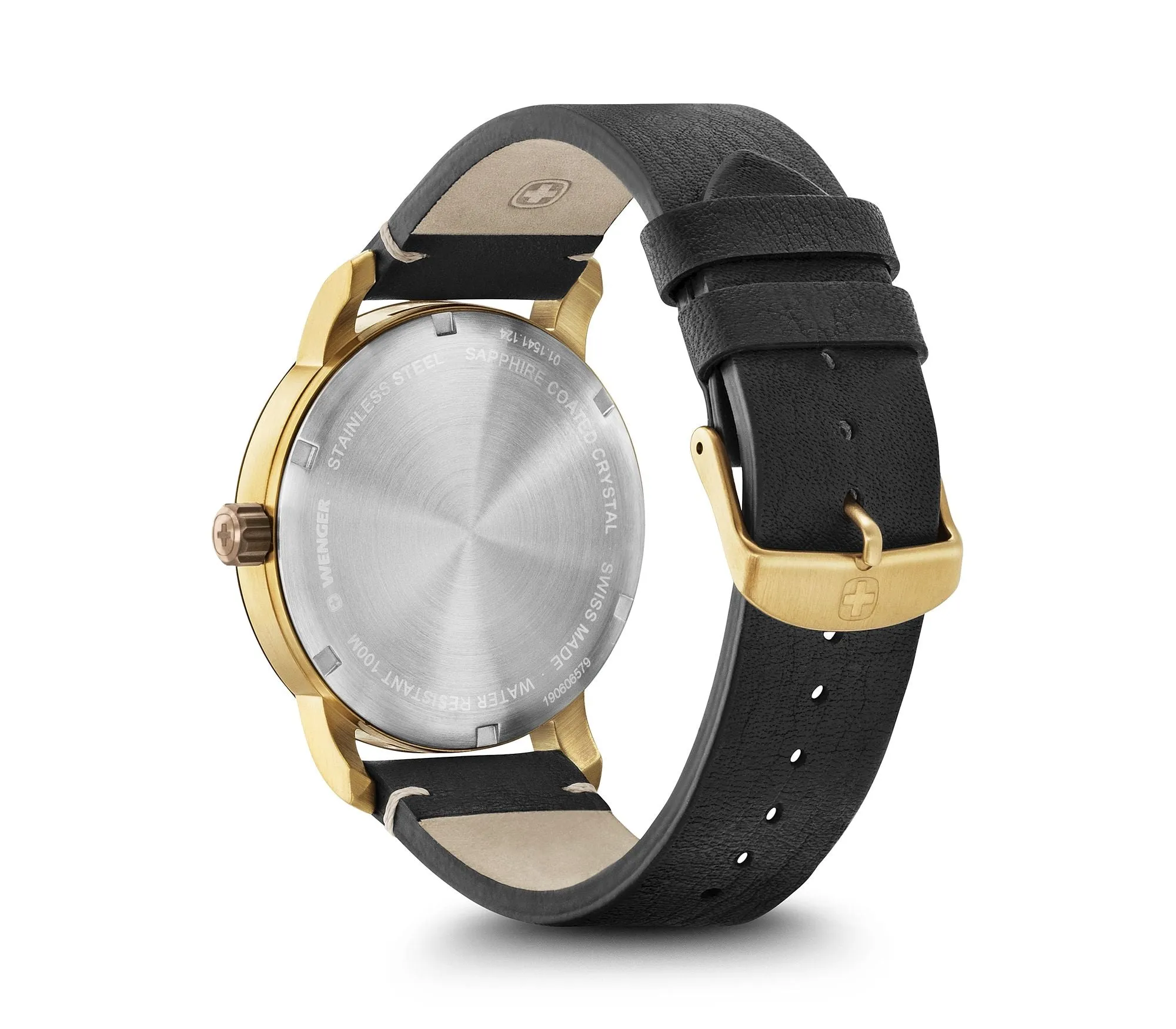 Wenger Attitude Black Leather Watch 01.1541.124