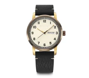 Wenger Attitude Black Leather Watch 01.1541.124