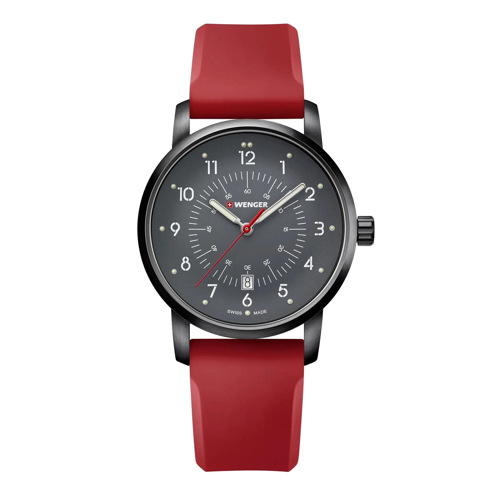 Wenger Avenue Black Dial Silicone Watch 01.1641.117