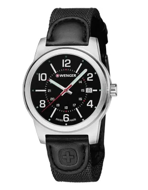 Wenger Field Gear Mens Watch - Black Dial - Black Nylon Strap - Date - 100m