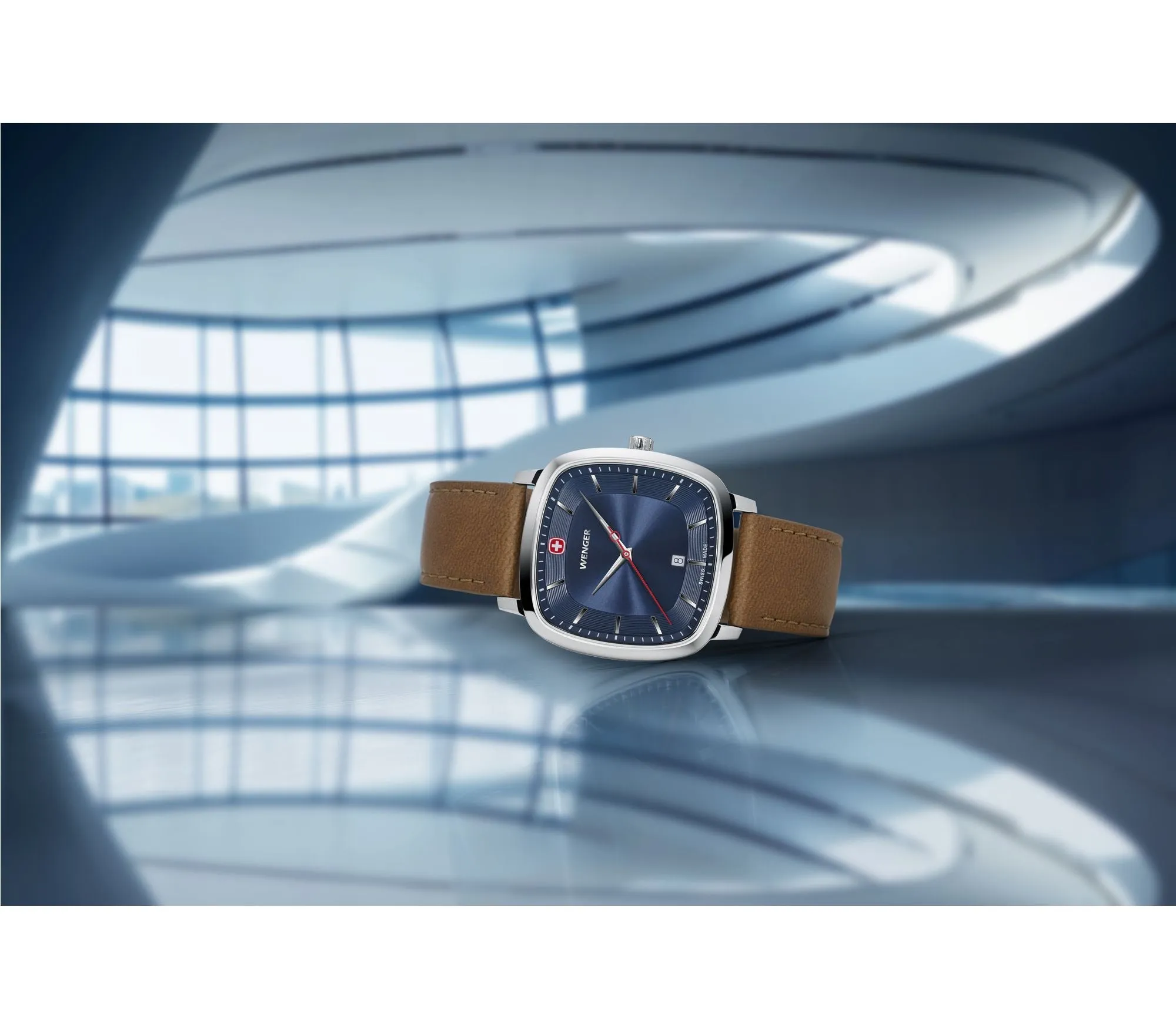 Wenger Vintage Classic 37mm Blue Dial Leather Strap Watch 01.1921.106