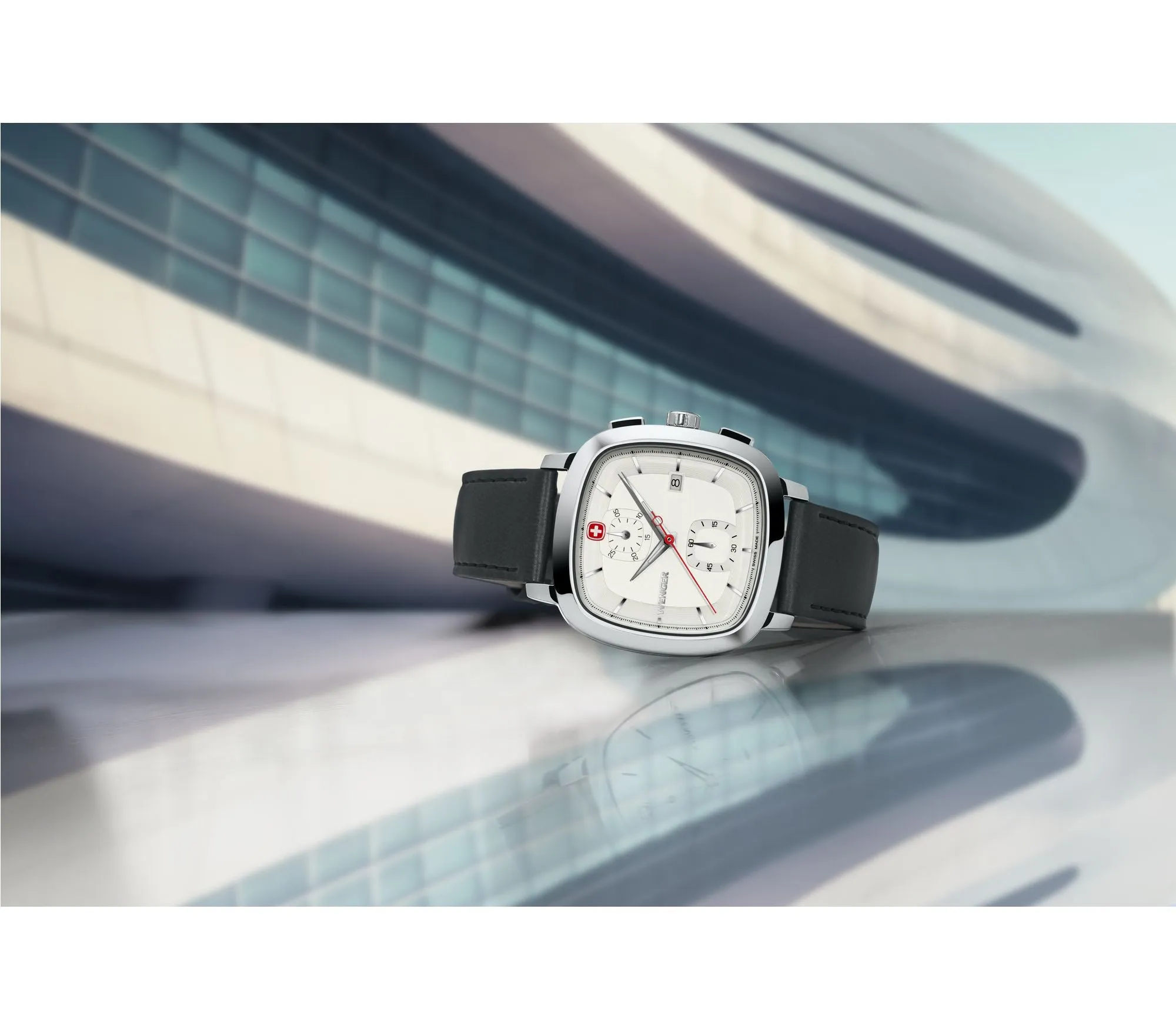 Wenger Vintage Classic Chrono 39.5mm White Dial Leather Watch 01.1933.104
