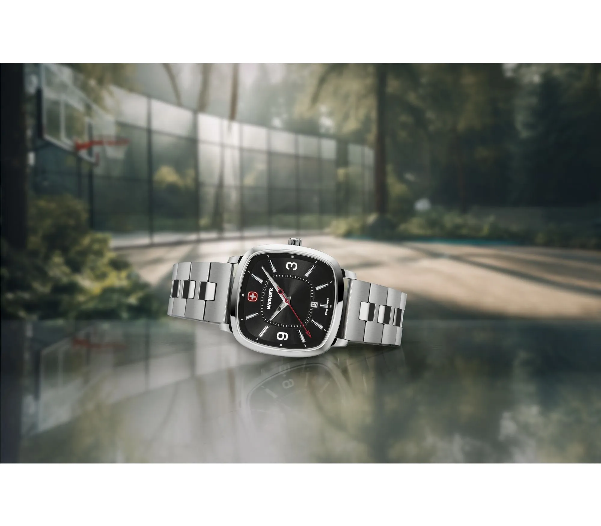 Wenger Vintage Sport 37mm Black Dial Stainless Steel Watch 01.1921.108