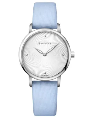 Wenger Womens Urban Donnissima Crystal Marker Dial - Blue Leather Strap
