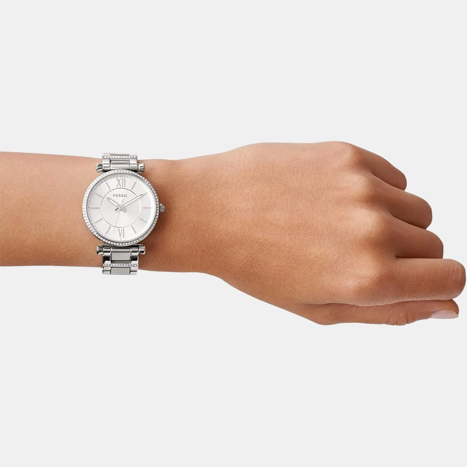Women's Silver Analog Stainless Steel Watch ES4341