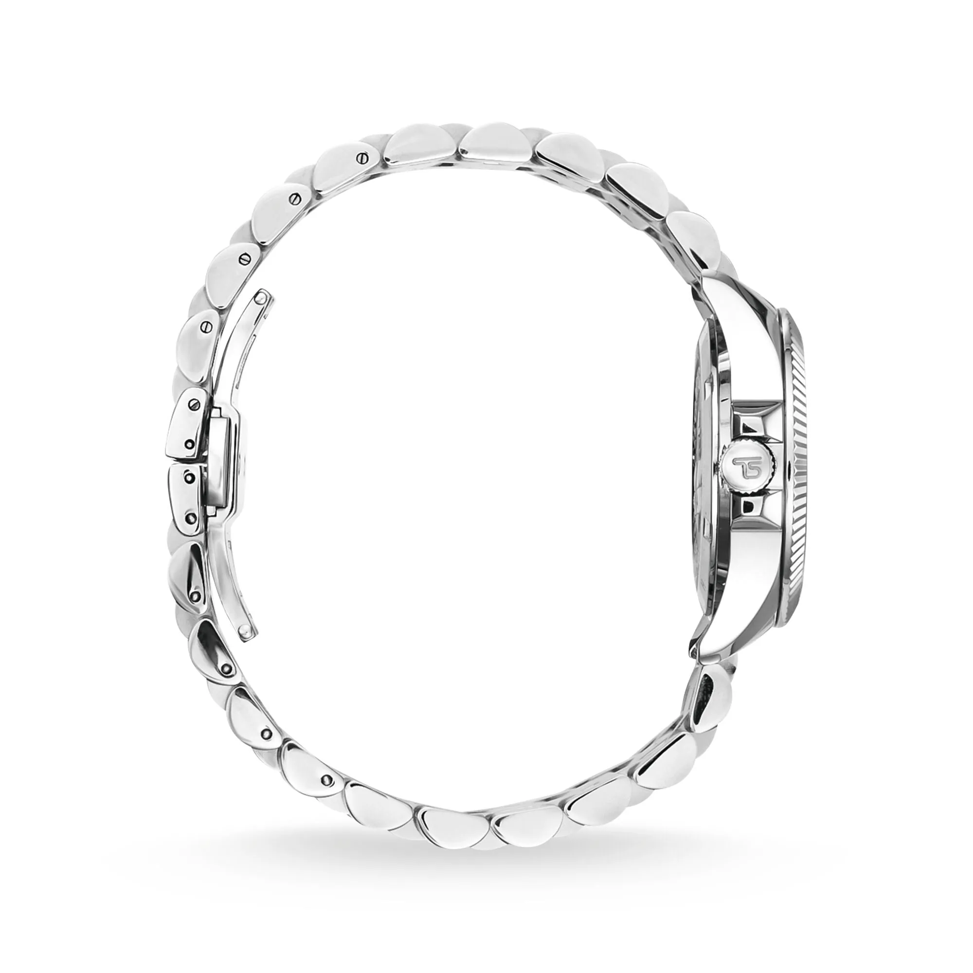 Womens watch flowers from white stones